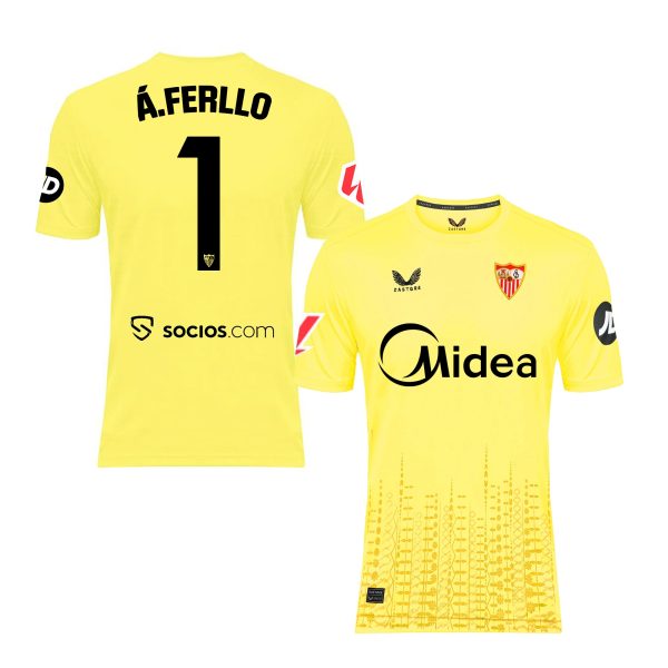 Sevilla Kits Shop – Exclusive a. ferllo adult goalkeeper third shirt yellow 2425 Collection – Sevilla FC Apparel and Gear Collection for Fans