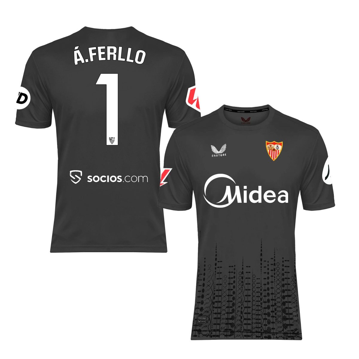 Sevilla Kits Shop – Exclusive a. ferllo home goalkeeper shirt for kids grey 2425 Collection – Sevilla FC Apparel and Gear Collection for Fans