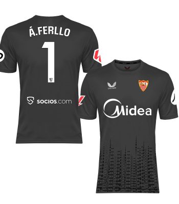 Sevilla Kits Shop – Exclusive a. ferllo home goalkeeper shirt for kids grey 2425 Collection – Sevilla FC Apparel and Gear Collection for Fans