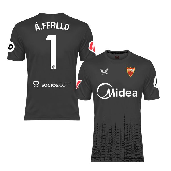 Sevilla Kits Shop – Exclusive a. ferllo home goalkeeper shirt for kids grey 2425 Collection – Sevilla FC Apparel and Gear Collection for Fans