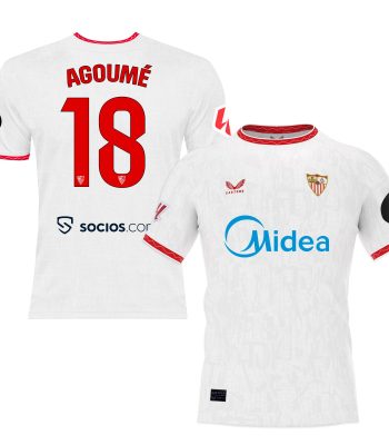 Sevilla Kits Shop – Exclusive agoumé white home shirt for kids 2425 Collection – Sevilla FC Apparel and Gear Collection for Fans