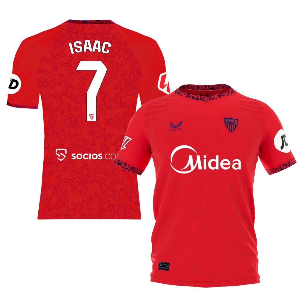 Sevilla Kits Shop – Exclusive isaac away boys shirt 2425 Collection – Sevilla FC Apparel and Gear Collection for Fans