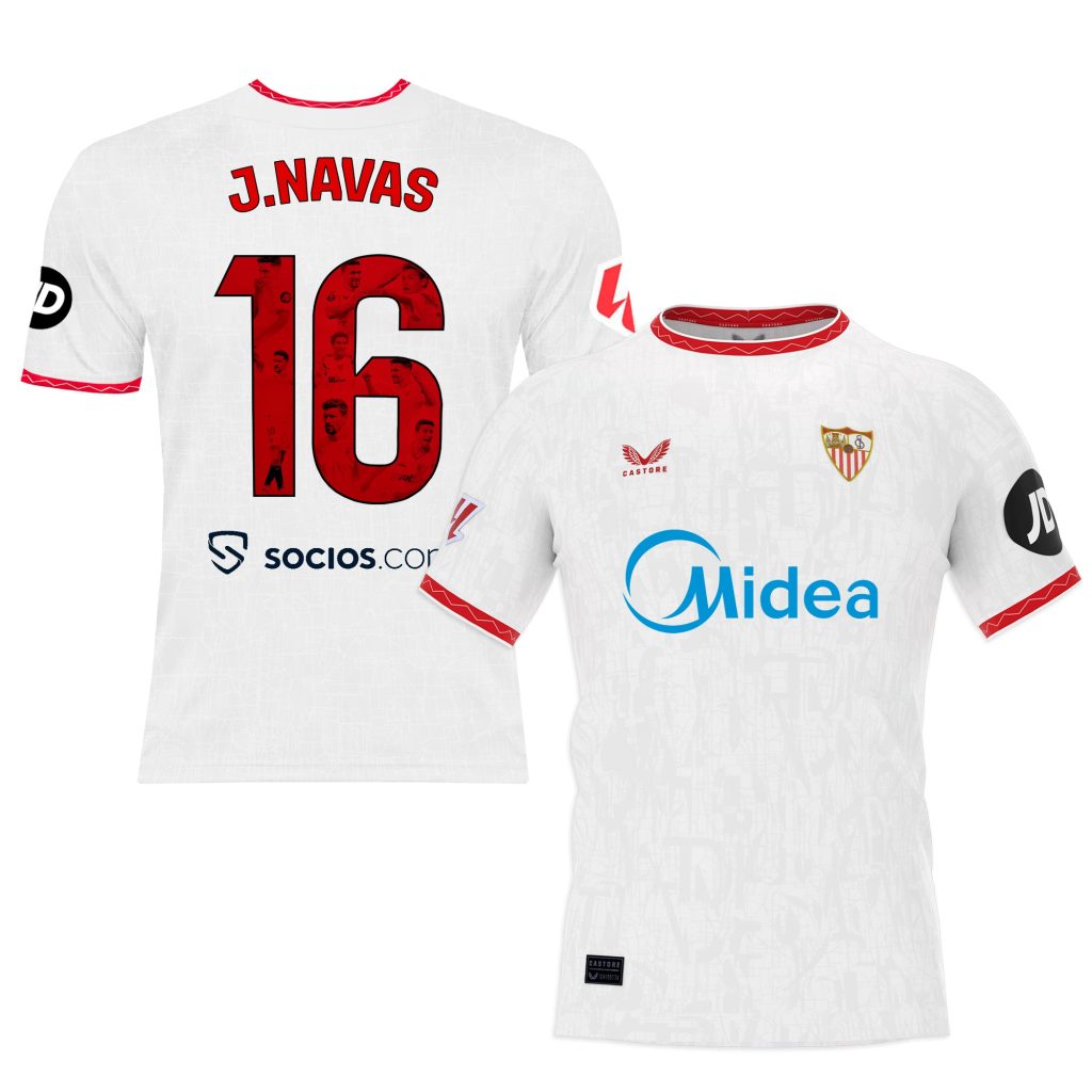 Sevilla Kits Shop – Exclusive j. navas legend adult home shirt 2425 Collection – Sevilla FC Apparel and Gear Collection for Fans
