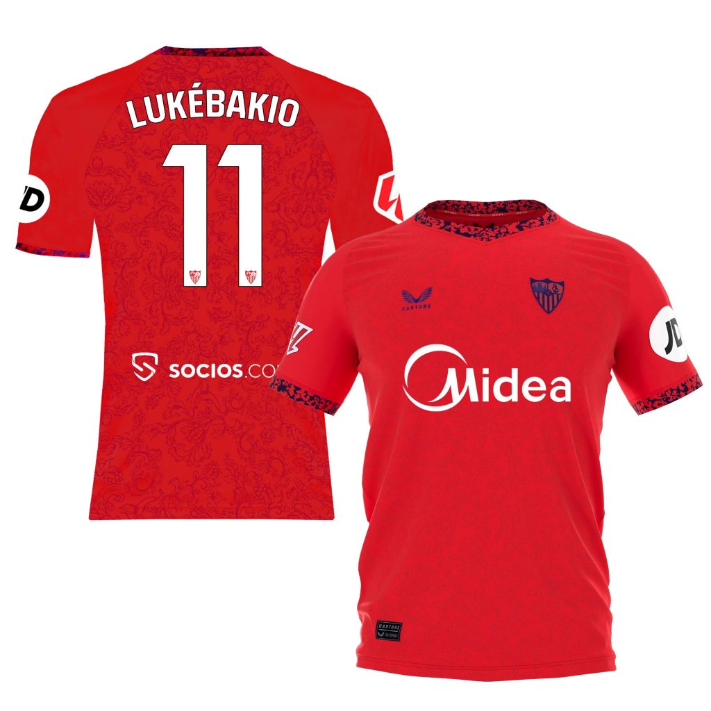 Sevilla Kits Shop – Exclusive lukébakio away jersey for kids 2425 Collection – Sevilla FC Apparel and Gear Collection for Fans