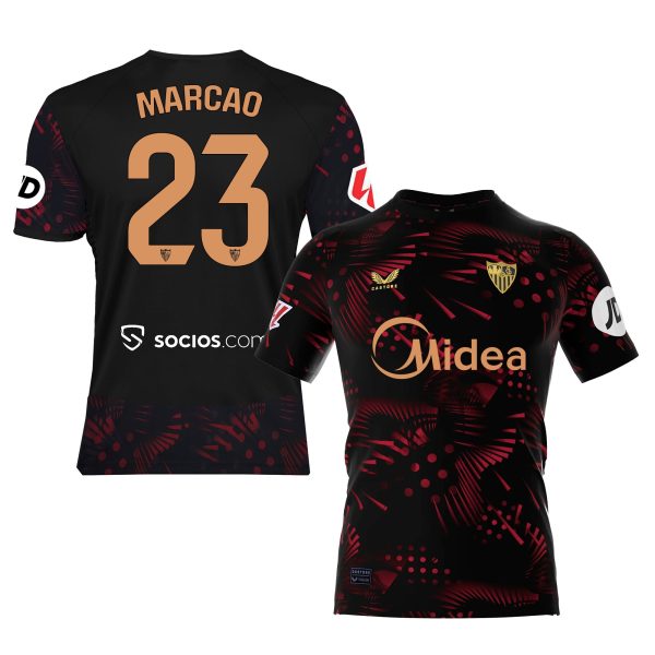 Sevilla Kits Shop – Exclusive marcao black third child t-shirt 2425 Collection – Sevilla FC Apparel and Gear Collection for Fans