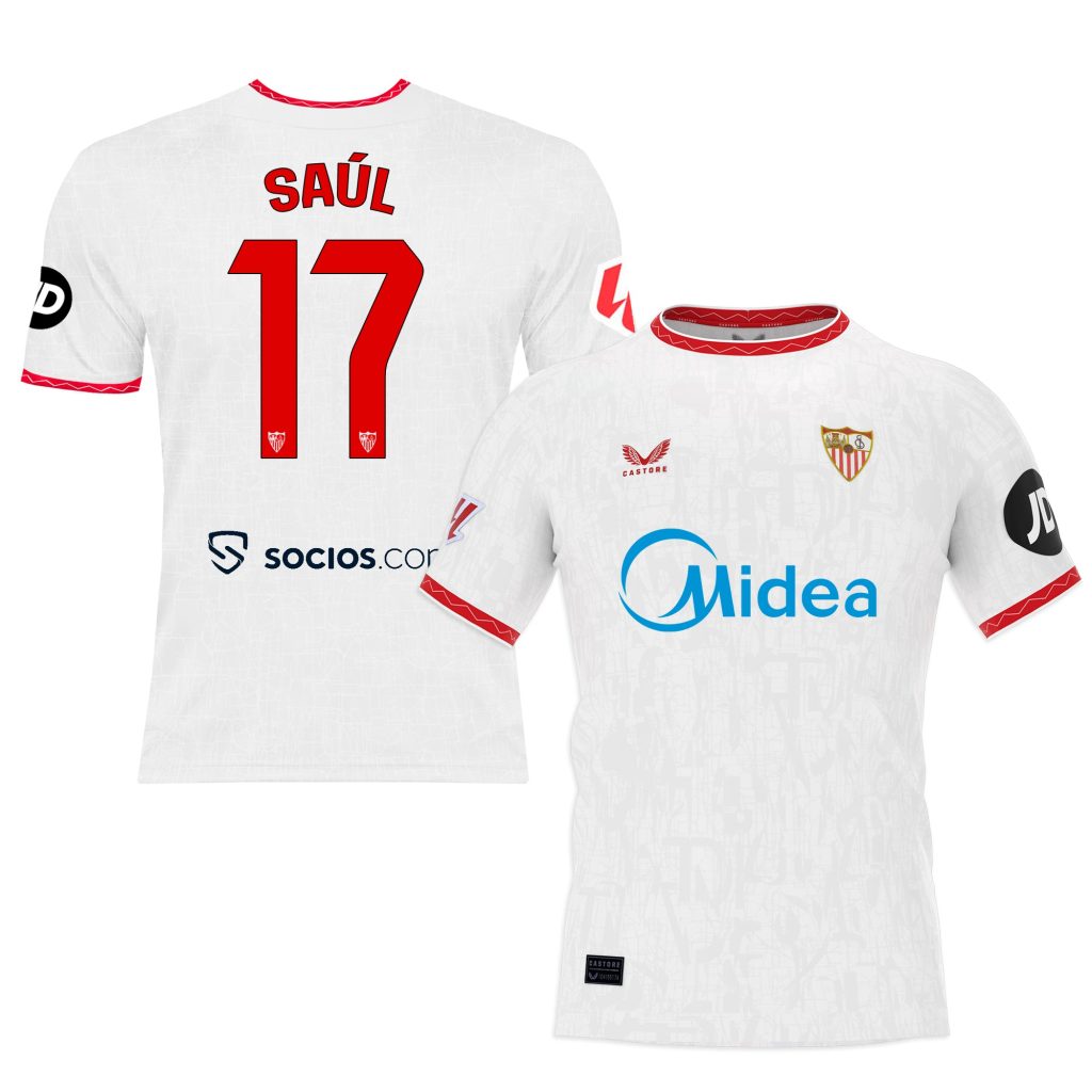 Sevilla Kits Shop – Exclusive saul white home shirt for kids 2425 Collection – Sevilla FC Apparel and Gear Collection for Fans