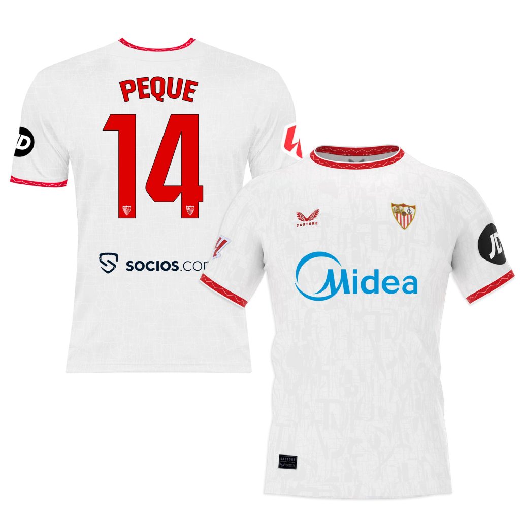 Sevilla Kits Shop – Exclusive small white first shirt for boys 2425 Collection – Sevilla FC Apparel and Gear Collection for Fans