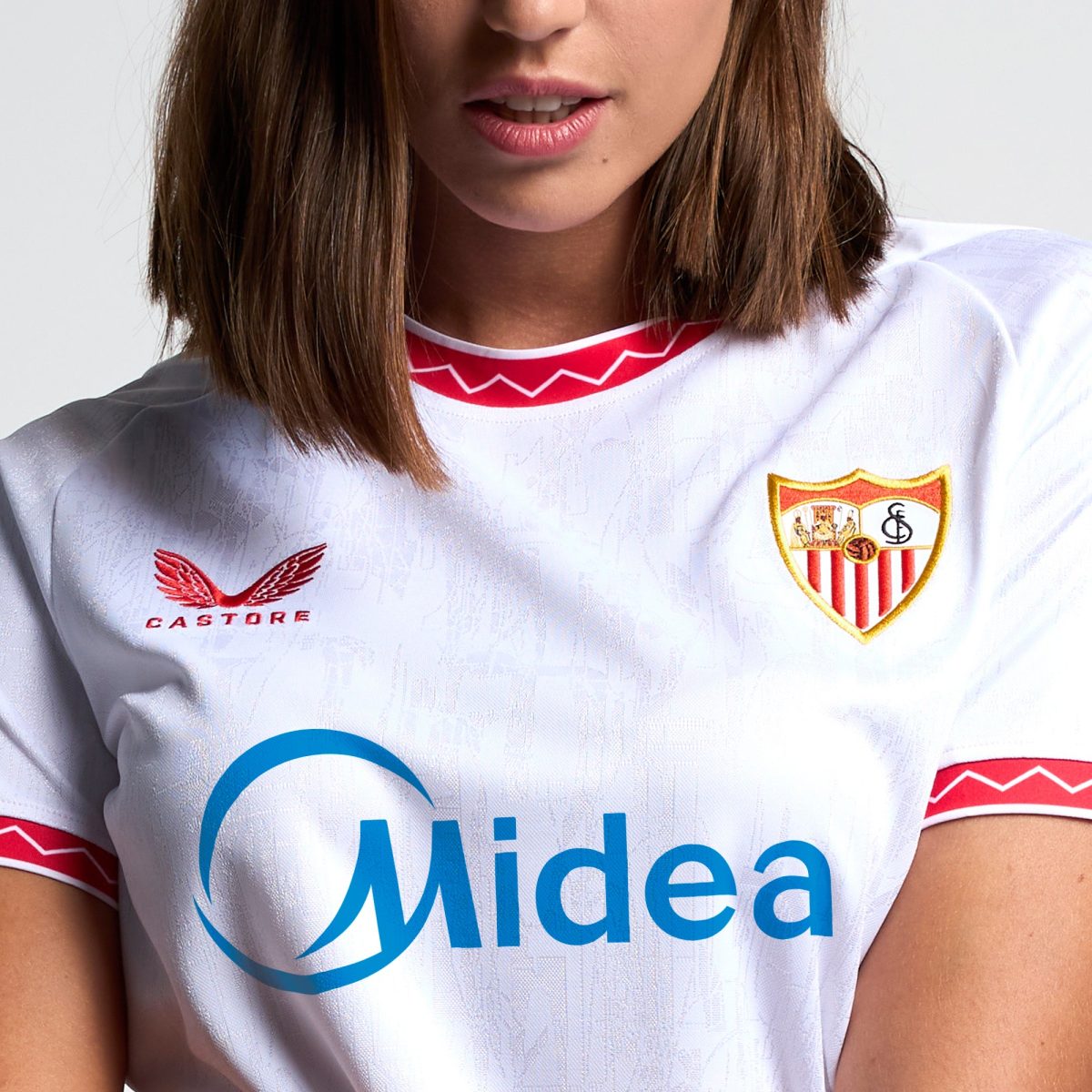 Sevilla Kits Shop – Exclusive womens white first shirt 2425 Collection – Sevilla FC Apparel and Gear Collection for Fans