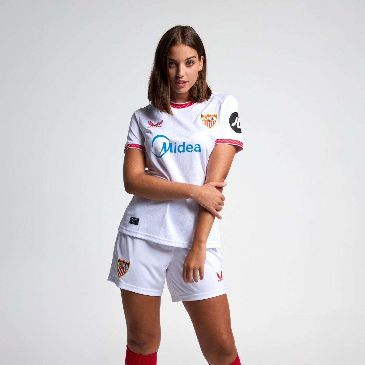 Sevilla Kits Shop – Exclusive womens white first shirt 2425 Collection – Sevilla FC Apparel and Gear Collection for Fans